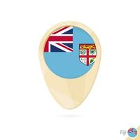 Map pointer with flag of Fiji. Orange abstract map icon. vector