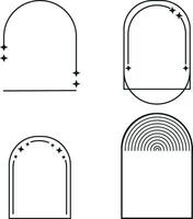 monoline arco marco con plano diseño vector