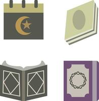 Ramadan Kareem Icon Set. Isolated on White Background vector