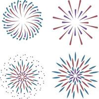 Firework Icon Set. Isolated on White Background. Vector Illustration