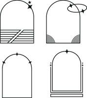 monoline arco marco con plano diseño vector