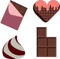 World Chocolate Day. Isolated on White Background. Vector Element Set