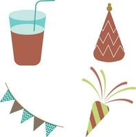 Birthday Party Element Set. Vector Illustration