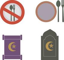 Ramadan Kareem Icon Set. Isolated on White Background vector