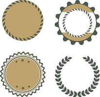 Circle Frame Logo in Different Shape. Vector Illustration Set.