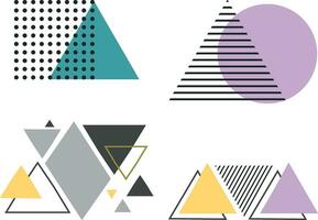 Memphis Triangle Shape. Abstract Geometric Style Design. Vector Illustration