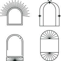 monoline arco marco con plano diseño vector