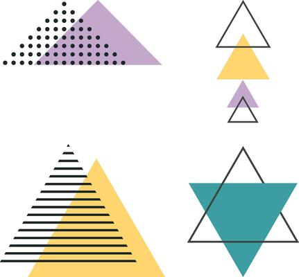 Memphis Triangle Shape. Abstract Geometric Style Design. Vector Illustration