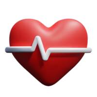 heartbeat 3d rendering icon illustration png