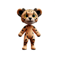 cheetah 3d rendering icon illustration png