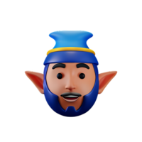 elf face 3d rendering icon illustration png