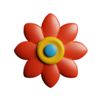 Clásico flor 3d representación icono ilustración png