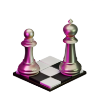 chess pieces 3d rendering icon illustration png