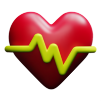 heartbeat 3d rendering icon illustration png