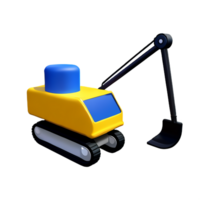 excavator 3d rendering icon illustration png