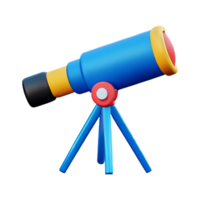 telescope 3d rendering icon illustration png