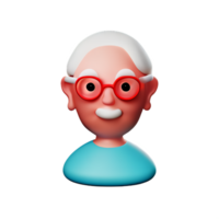 grandma face 3d rendering icon illustration png