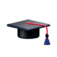 l'obtention du diplôme chapeau 3d le rendu icône illustration png