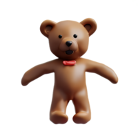 Urso de pelúcia 3d Renderização ícone ilustração png