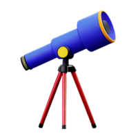 telescope 3d rendering icon illustration png