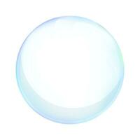 Soap bubble in gentle shades of blue on a blue gradient. Bubble vector illustration.