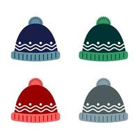 Winter Hat Beanie Vector Illustration .