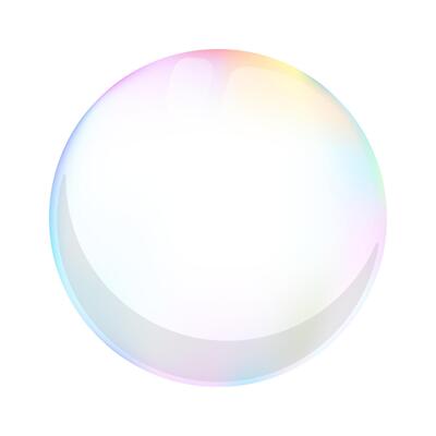 Bubble. Soap bubble in pastel colors on a blue gradient. Bubble vector illustration.