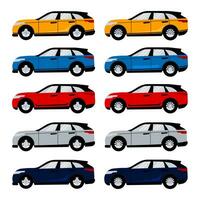 Car Illustrations Element Set . Automobile Vector Element .