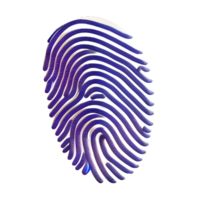 fingerprint 3d rendering icon illustration png