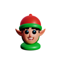 elf face 3d rendering icon illustration png