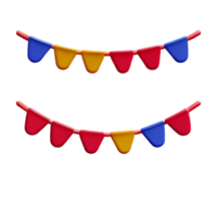 bunting 3d rendering icon illustration png