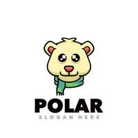 linda polar oso cabeza logo vector