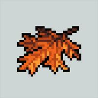 Pixel art illustration Maple Leaf. Pixelated Maple Leaf. Autumn Maple Leaf icon pixelated for the pixel art game and icon for website and video game. old school retro. vector