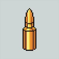 Pixel art Bullet. Pixelated Bullet. Bullet pistol Weapon icons background pixelated for the pixel art game and icon for website and video game. old school retro. vector