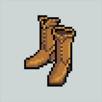 píxel Arte ilustración botas. pixelado botas. otoño botas Zapatos icono pixelado para el píxel Arte juego y icono para sitio web y vídeo juego. antiguo colegio retro vector