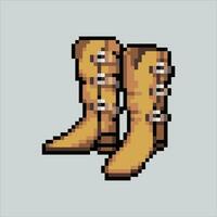 píxel Arte ilustración botas. pixelado botas. otoño botas Zapatos icono pixelado para el píxel Arte juego y icono para sitio web y vídeo juego. antiguo colegio retro vector