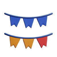 bunting 3d rendering icon illustration png