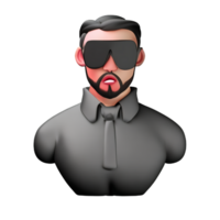 gangster ansikte 3d tolkning ikon illustration png