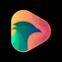 Vector vector logo illustration bird gradient colorful style