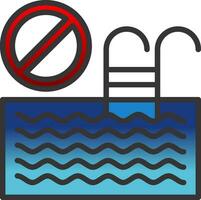 Swimming pool Ban Vector Icon Design