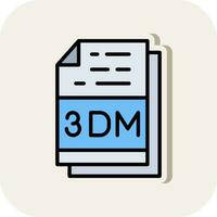 3dm File Extension Vector Icon Design