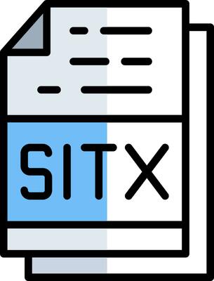 SITX File Format Vector Icon Design