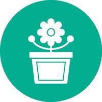 Flower Pot Vector Icon Design