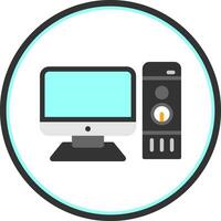Desktop Computer Vector Icon Design