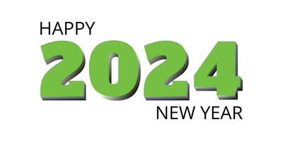 sombra contento nuevo año 2024 texto diseño aislado en blanco antecedentes vector