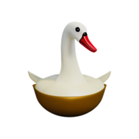 swan 3d rendering icon illustration png