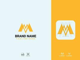 M V Letter Logo vector