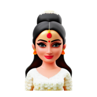 Indien la mariée visage 3d le rendu icône illustration png