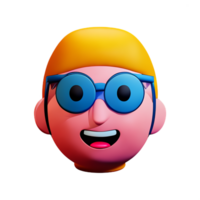 grandma face 3d rendering icon illustration png