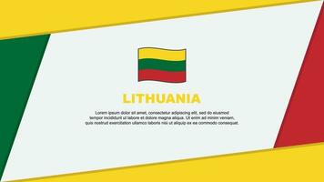 Lithuania Flag Abstract Background Design Template. Lithuania Independence Day Banner Cartoon Vector Illustration. Lithuania Independence Day